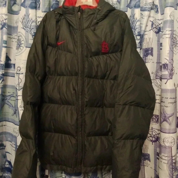 MLB Nike St Louis Cardinals Puffer Jacket Dark Gray Men's XL - Picture 8 of 10